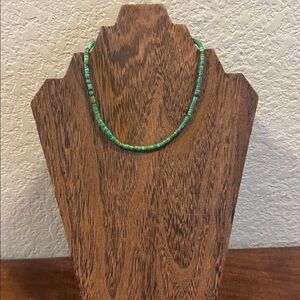 Green Beaded Heishi Necklace